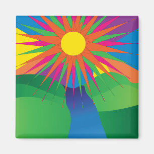 psychedelischer Sonnenmagnet Magnet