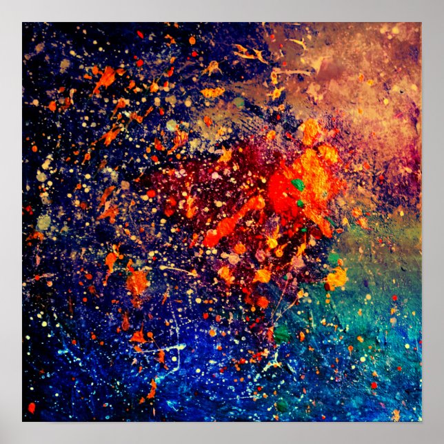 Psychedelischer Spritzer | Farbiger Regenbogen Abs Poster (Vorne)