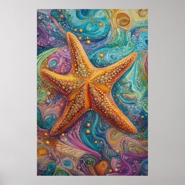 Psychedelischer Starfish Poster (Vorne)
