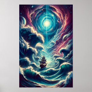 Psychedelischer Sturmnebel Poster