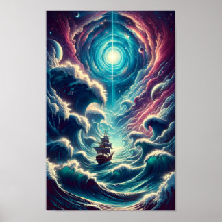 Psychedelischer Sturmnebel Poster