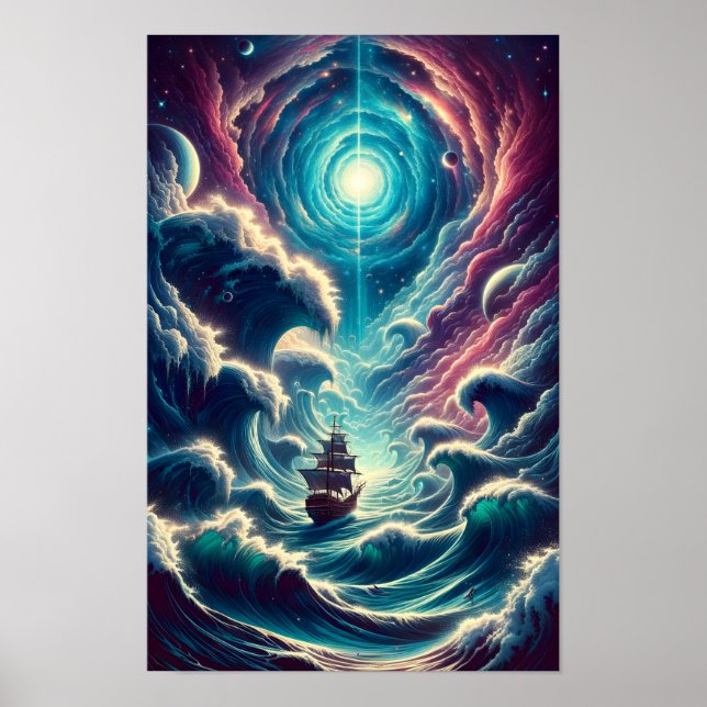 Psychedelischer Sturmnebel Poster (Vorne)