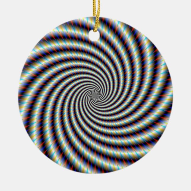 Psychedelischer Swirl Keramik Ornament (Vorne)