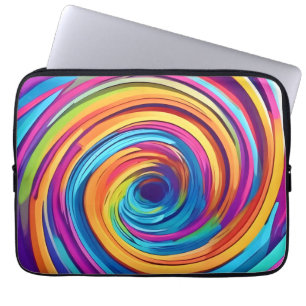 Psychedelischer Swirl von Regenbogenhues Laptopschutzhülle
