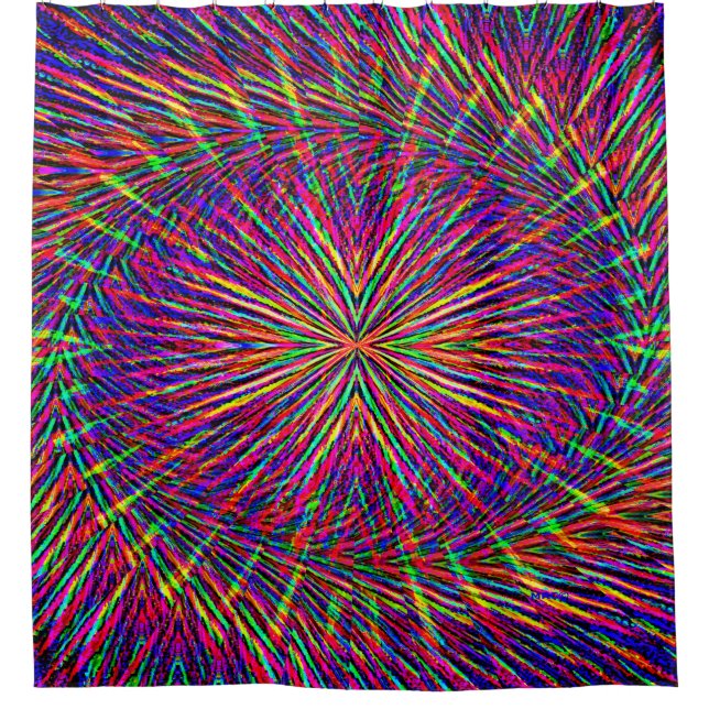 Psychedelischer Swirling Star..... Duschvorhang (Vorderseite)