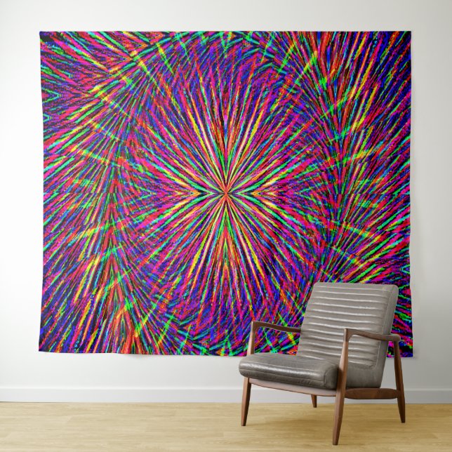 Psychedelischer Swirling Star..... Wandteppich (Beispiel (Horizontal))
