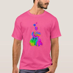 Psychedelischer Teddybär Trippy Bunter Teddy mit T-Shirt