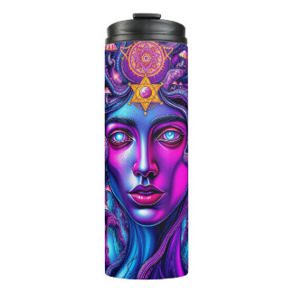 Psychedelischer Thermaltumbler mit mystischer Gesi Thermosbecher