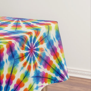 Psychedelischer Tie Dye Groovy Retro-Tischdecke Tischdecke