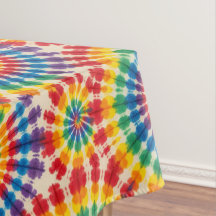 Psychedelischer Tie Dye | Groovy Retro-Tischdecke