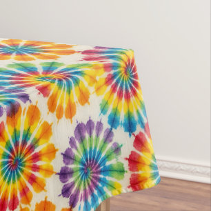Psychedelischer Tie Dye Groovy Retro-Tischdecke Tischdecke