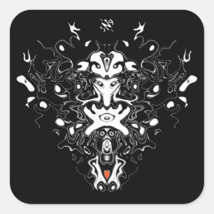 Psychedelischer Totem v2-Quadratzer Quadratischer Aufkleber