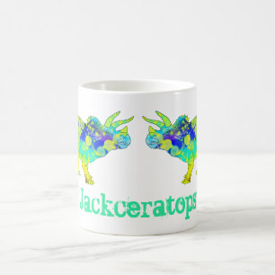 Psychedelischer Triceratops Dinosaurier Kunst Jack Kaffeetasse