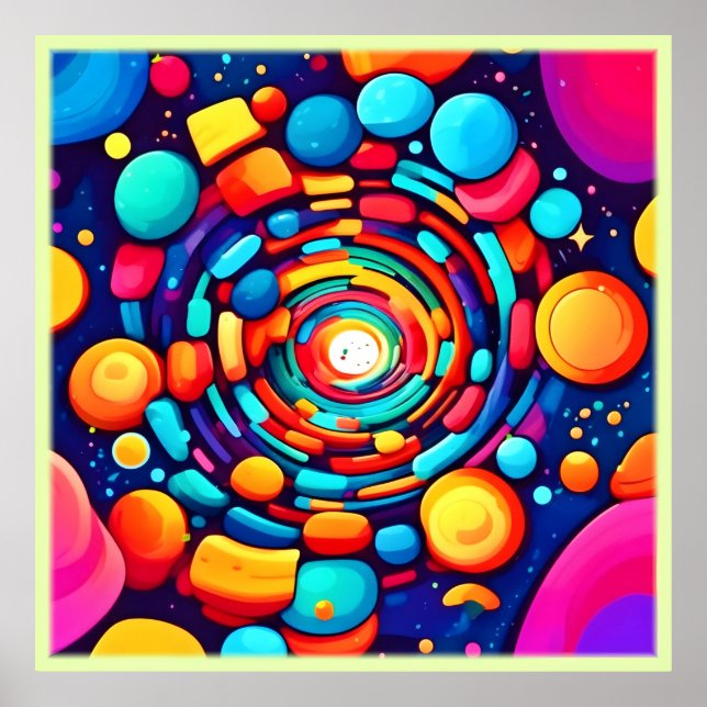 Psychedelischer Vortex der Farbe Poster (Vorne)