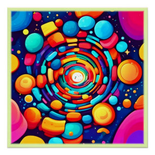 Psychedelischer Vortex der Farbe Poster