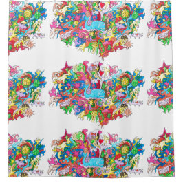 Psychedelischer Wal Duschvorhang