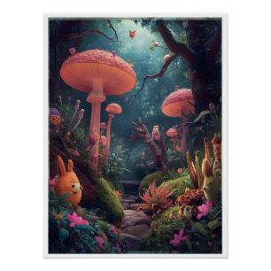 psychedelischer Waldposter Poster