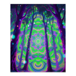 Psychedelischer Waldposter Poster
