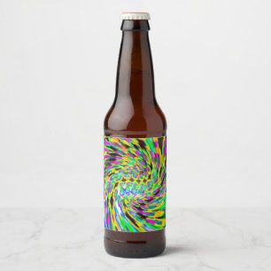 Psychedelischer Wirbelsturm Bierflaschenetikett