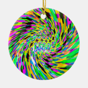 Psychedelischer Wirbelsturm Keramik Ornament