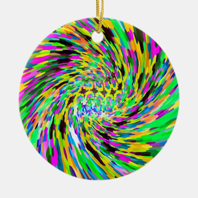 Psychedelischer Wirbelsturm Keramik Ornament (Vorne)