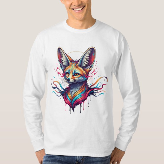 Psychedelischer Wüstenfox - Farbenfrohe Fantasie A T-Shirt (Vorderseite)