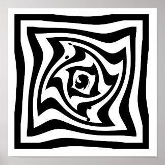 Psychedelischer zeichn mit optischer Täuschung Poster
