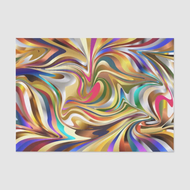 psychedelisches abstraktes Gewebepapier Seidenpapier (Vorderseite)