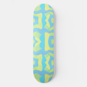 Psychedelisches afrikanisches Patchwork: Green Blu Skateboard