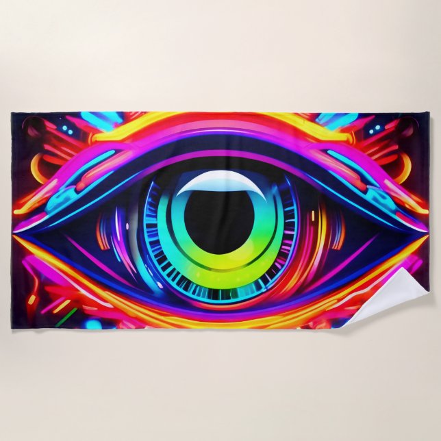 Psychedelisches Auge des Universums Art Strandtuch (Vorderseite)