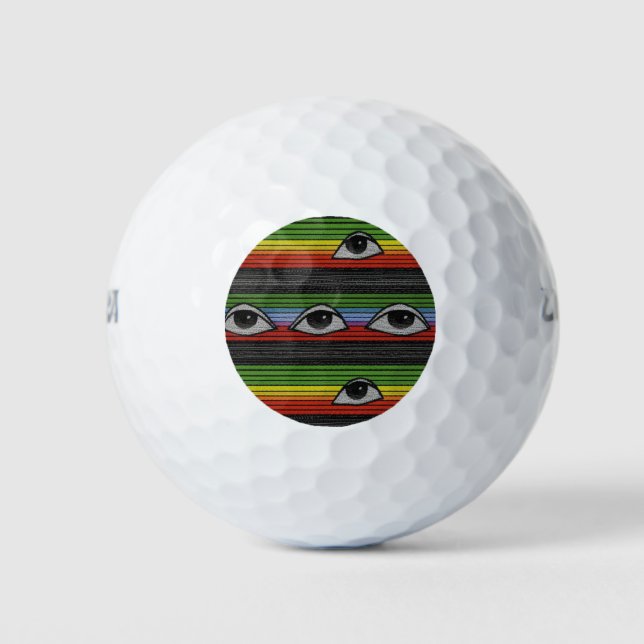 Psychedelisches Augenmuster Golfball (Vorderseite)