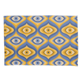 Psychedelisches Augenmuster Indigo Kissenbezug
