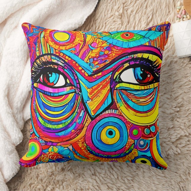 Psychedelisches Augensichtdesign Kissen (Decke)