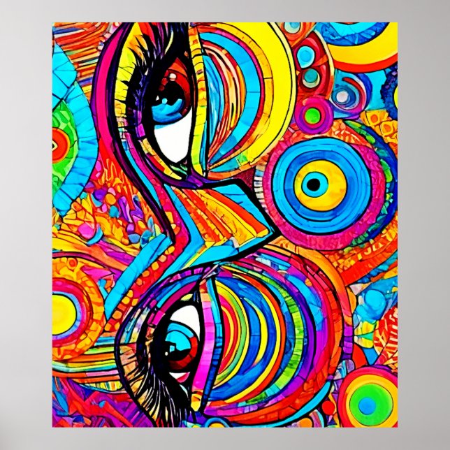 Psychedelisches Augensichtdesign Poster (Vorne)