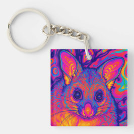 psychedelisches australisches Bushtailed Possum Schlüsselanhänger