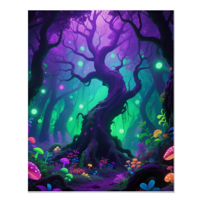 Psychedelisches Baumplakat Poster (Vorderseite)