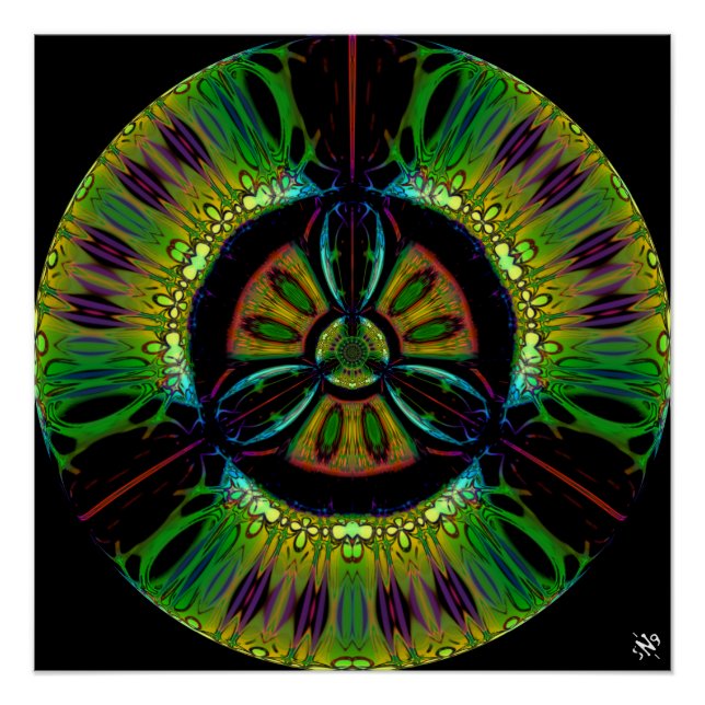 Psychedelisches Bio-Hazard-Symbol (oder was auch i Poster (Vorderseite)