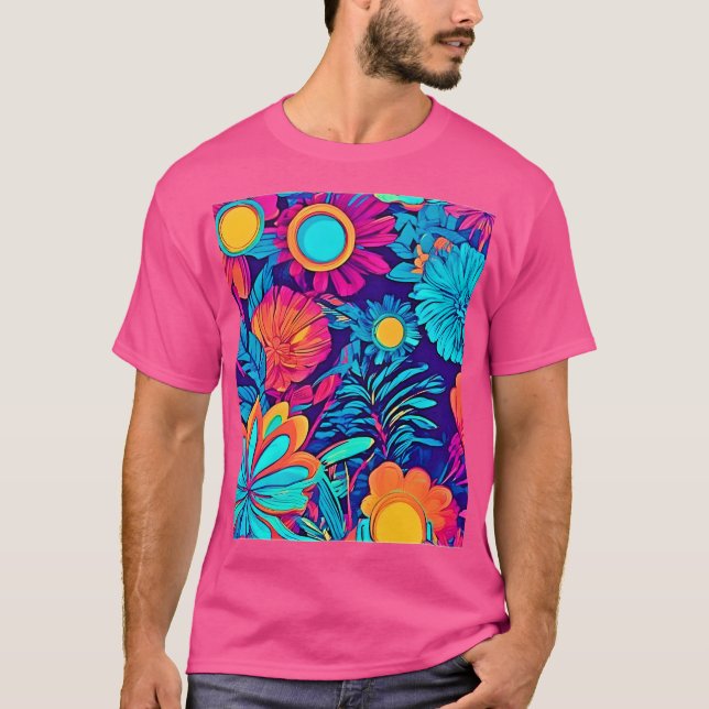 Psychedelisches Blumenband T-Shirt (Vorderseite)