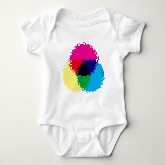 Psychedelisches CMYK Baby Strampler (Vorderseite)