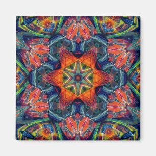 Psychedelisches, farbiges Kaleidoskop-Muster Magnet