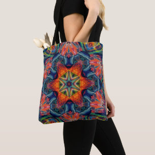 Psychedelisches, farbiges Kaleidoskop-Muster Tasche