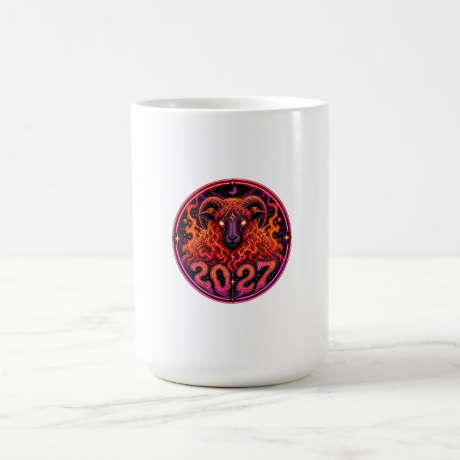 Psychedelisches Feuer Widder  Kaffeetasse (Mittel)