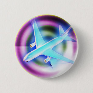 Psychedelisches Flugzeug Button