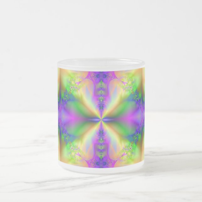 Psychedelisches Fraktal 85 ~ Mattierte Glass-Tasse Mattglastasse (Mittel)