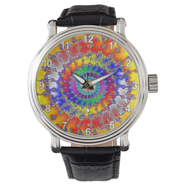 Psychedelisches Fraktal Armbanduhr (Vorderseite)