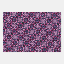 Psychedelisches Fraktal Blume Wrapping Paper