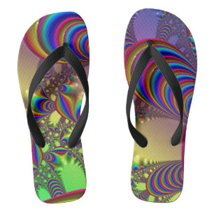 Psychedelisches Fraktal der 60er Jahre Flip Flops