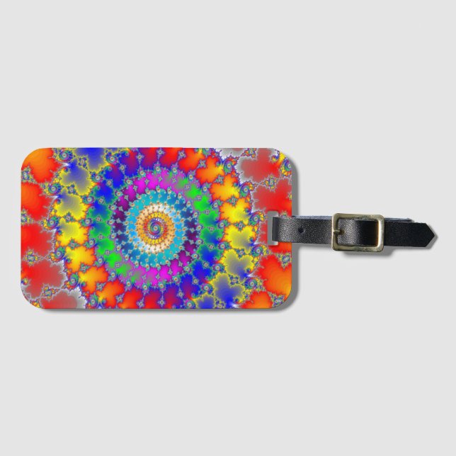 Psychedelisches Fraktal Gepäckanhänger (Vorderseite (Horizontal))