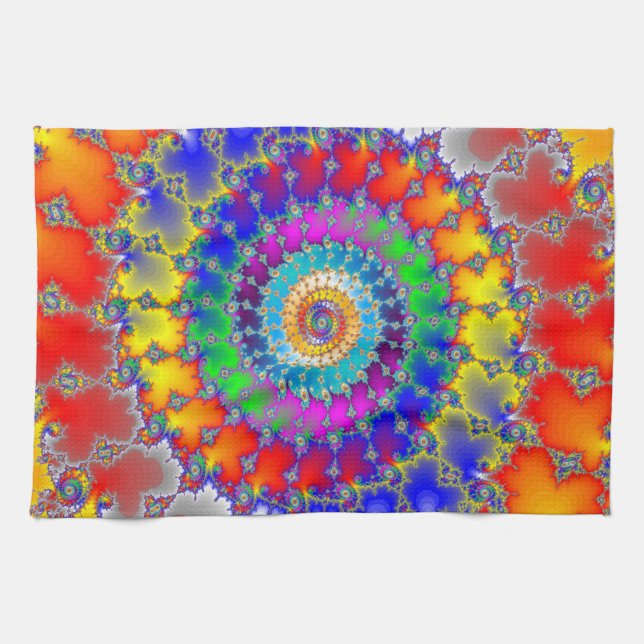 Psychedelisches Fraktal Geschirrtuch (Horizontal)