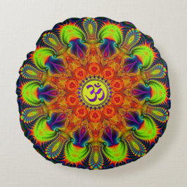 Psychedelisches Fraktal Kaleidoskop Om Rundes Kissen